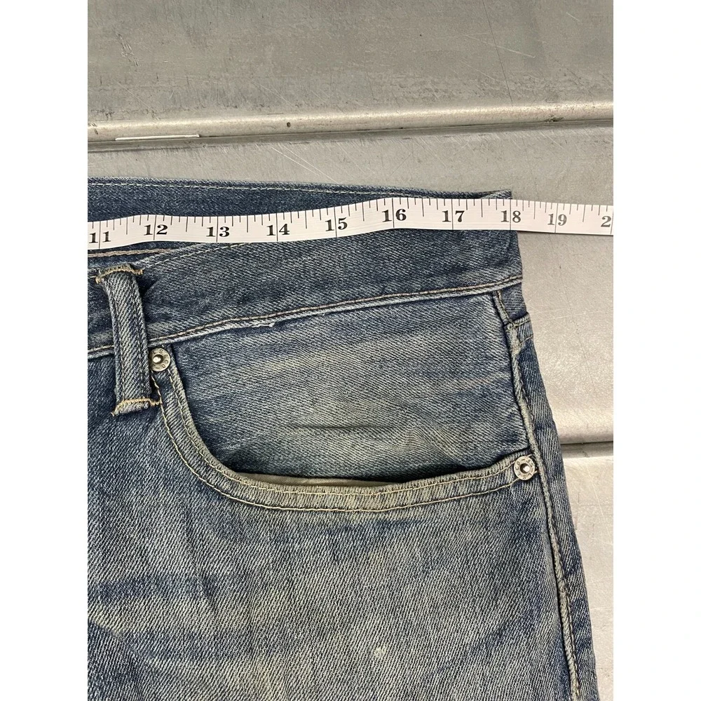 Levis 505 Jeans Straight Fit Jeans Mens 35x34 Blue Medium Wash‎ Denim Faded
